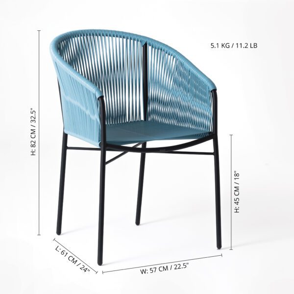 Anais Dining Chair :: PVC Azul Pastel :: 6