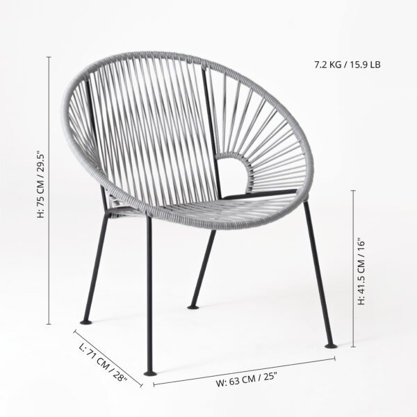 Ixtapa Lounge Chair :: PVC Gris Claro :: 6