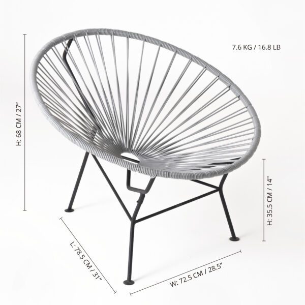 Sayulita Lounge Chair :: PVC Gris Claro :: 6